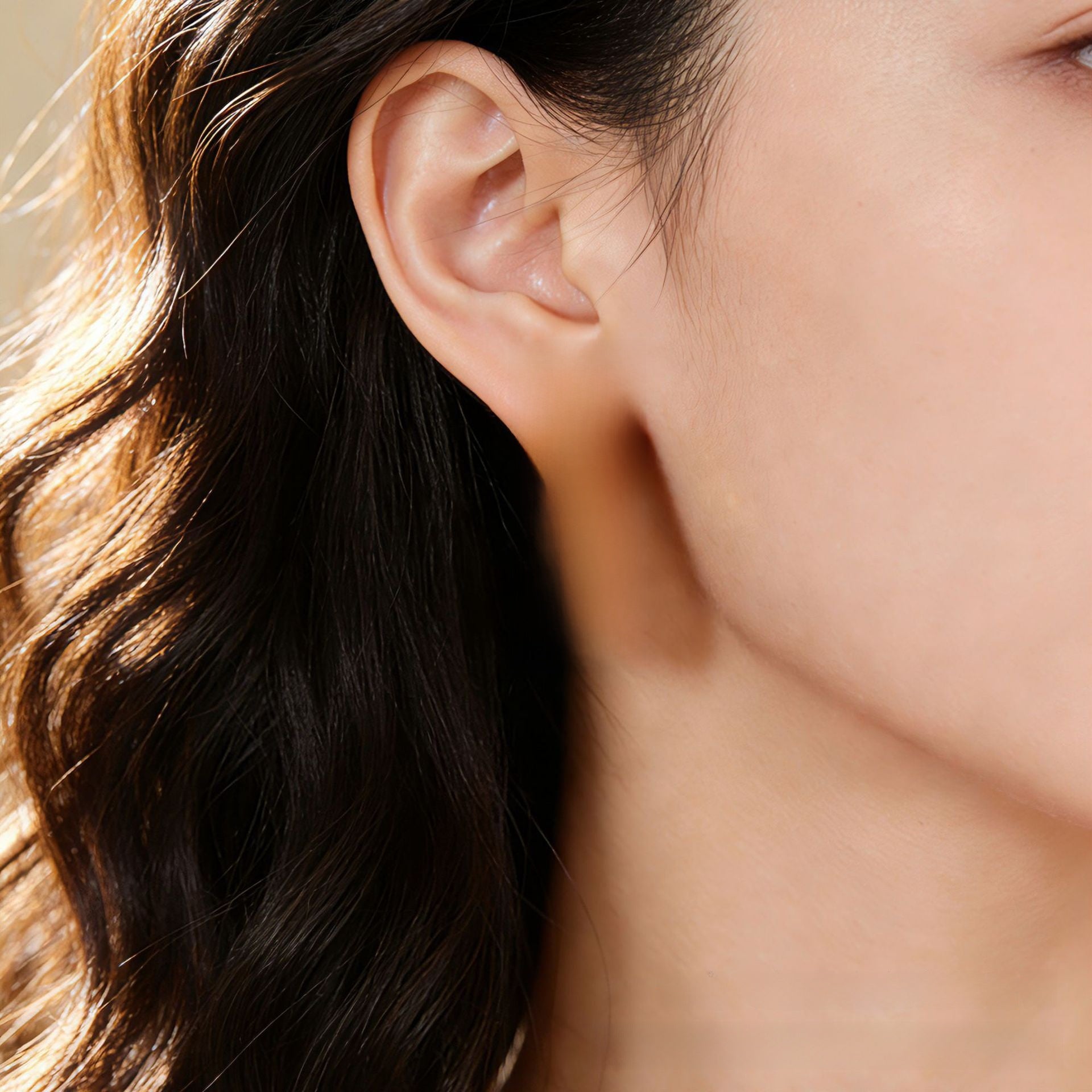 Geometric Stud Earrings For Women With May Birthstone Emerald Inlay, Silver Plated Alloy Design