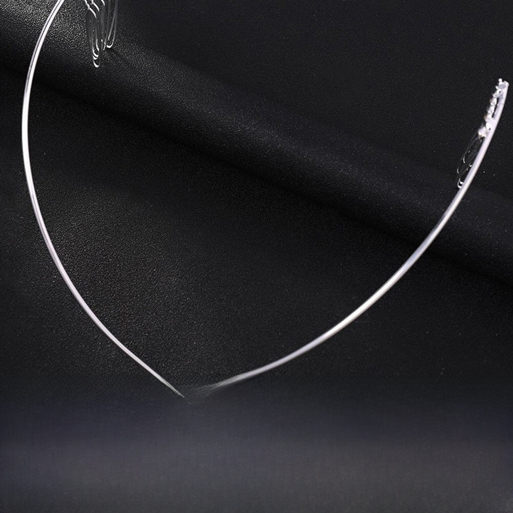 Simple Style V Shape Hair Comb For Women In Silver Metal, Perfect For Wedding Season