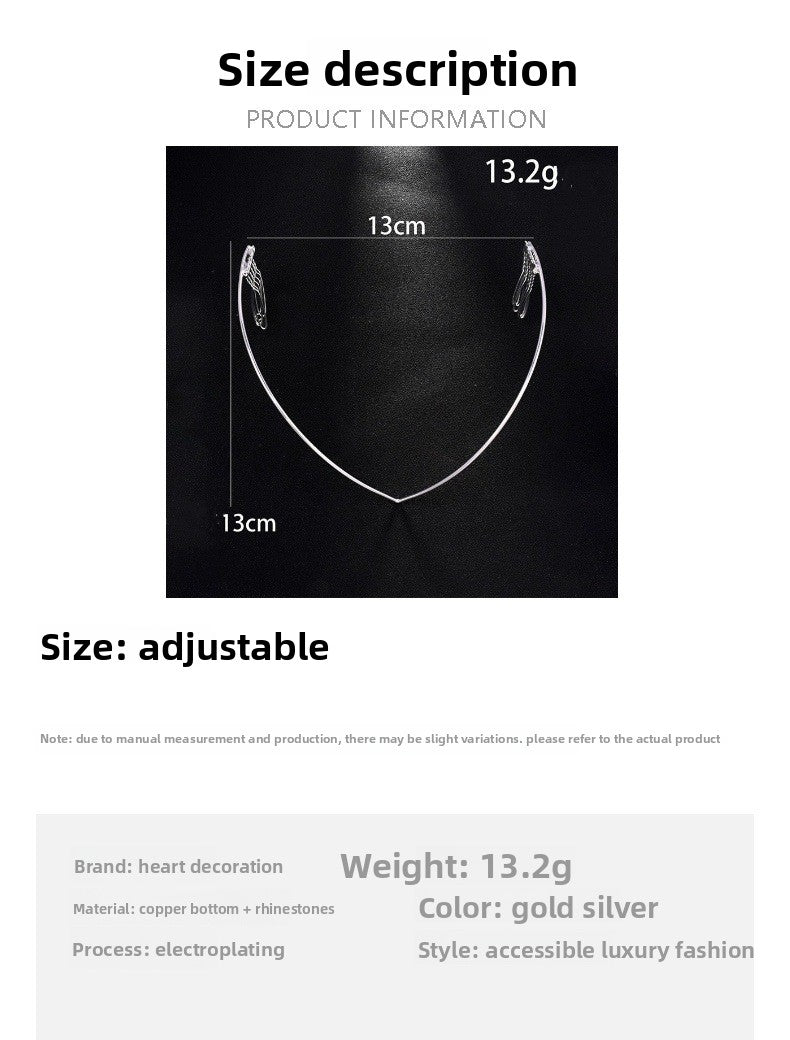 Simple Style V Shape Hair Comb For Women In Silver Metal, Perfect For Wedding Season
