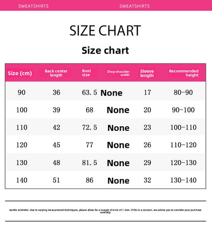 Girls' Cartoon Cotton Pullover Sweatshirt With Round Neck And Long Sleeves For Toddlers 3-6 Years