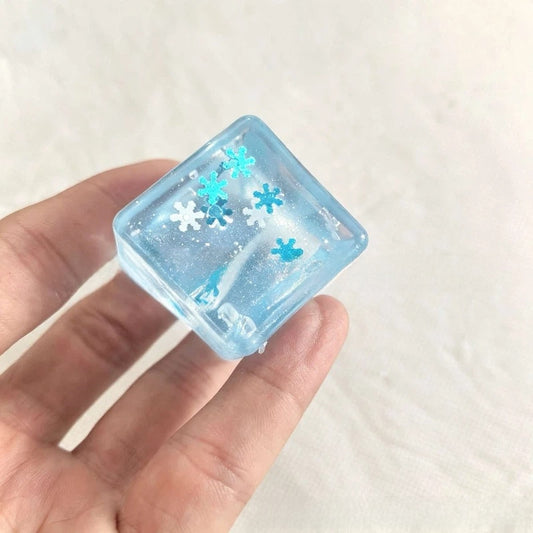 Ice Cube Squishy Toy Made Of Soft TPR Material In Natural Pink, Novelty Stress Relief Toy