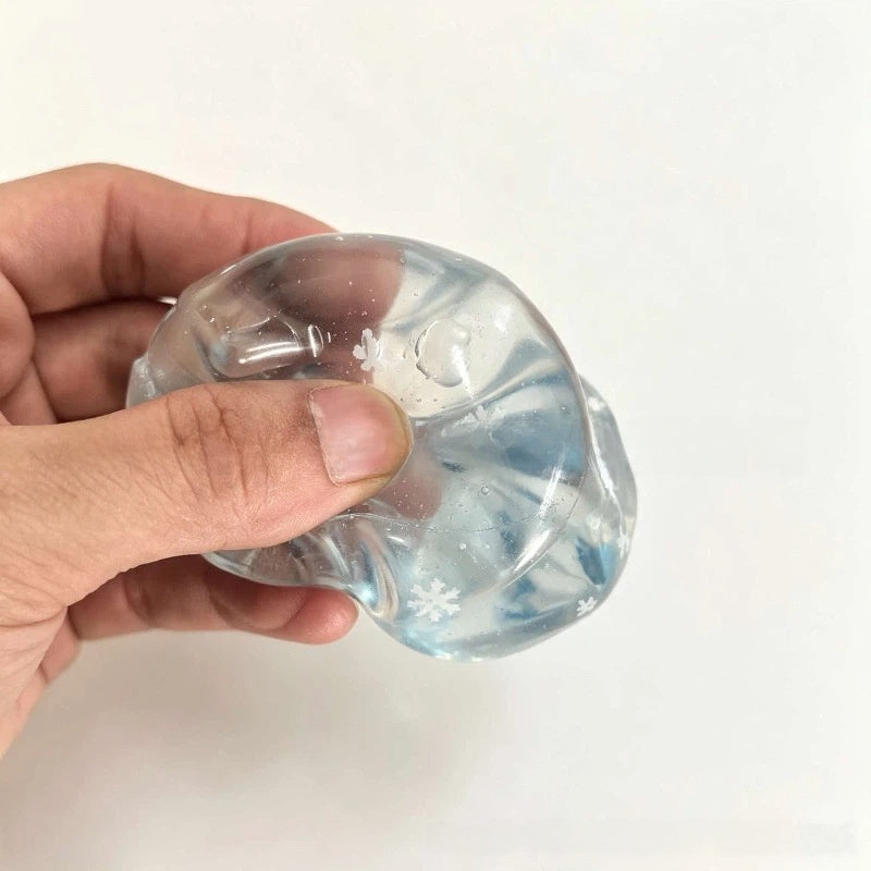 Ice Cube Squishy Toy Made Of Soft TPR Material In Natural Pink, Novelty Stress Relief Toy
