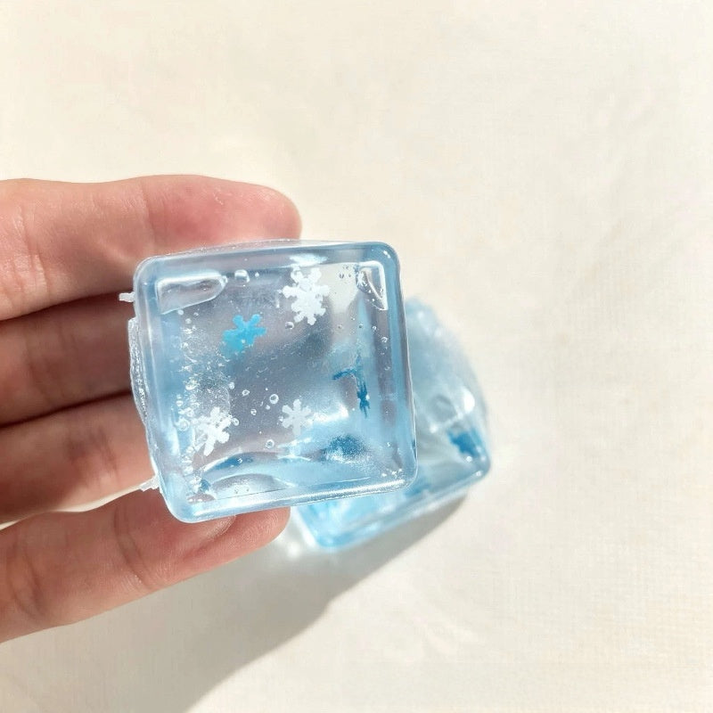 Ice Cube Squishy Toy Made Of Soft TPR Material In Natural Pink, Novelty Stress Relief Toy
