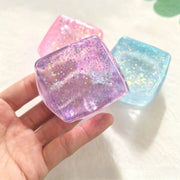 Maltose 5cm Gold Glitter Ice Cube Purple