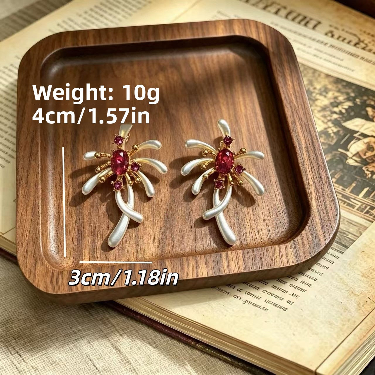 Flowers For Women White Zinc Alloy Earrings With 925 Sterling Silver Studs Featuring Retro Style