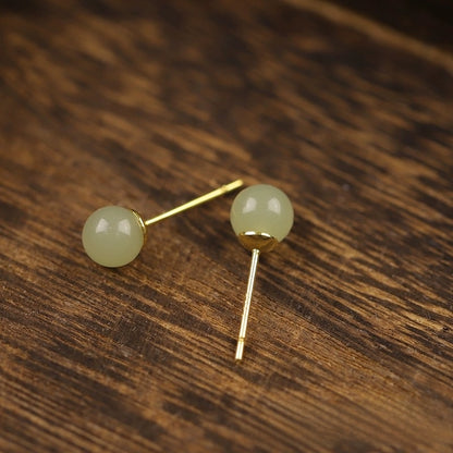 U Shape Stud Earrings For Women With Stone Texture, Electroplated Finish, Featuring 925 Sterling Silver Posts And Synthetic Gemstones