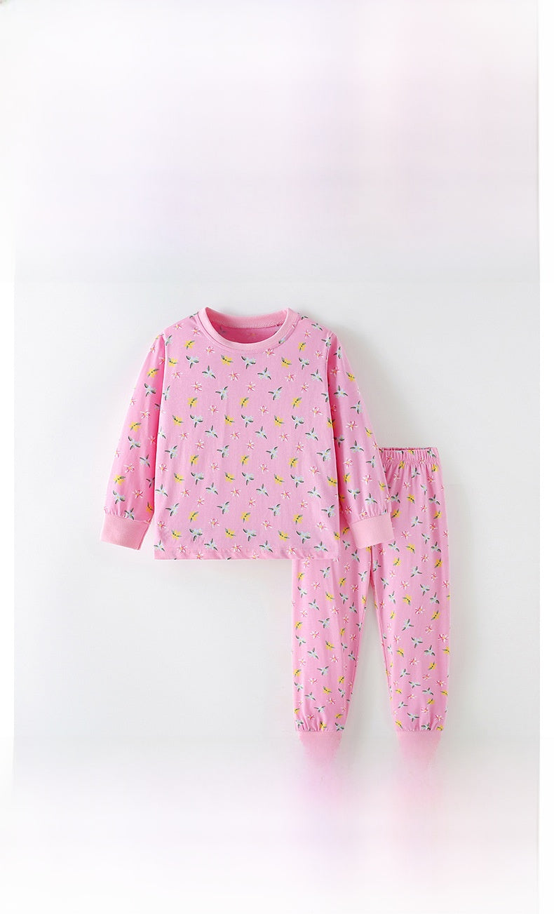 Cute Cartoon Cotton T-shirt Co-ord Set For Girls Featuring Printing, 2 Pieces Kids Clothing Set