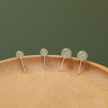 U Shape Stud Earrings For Women With Stone Texture, Electroplated Finish, Featuring 925 Sterling Silver Posts And Synthetic Gemstones