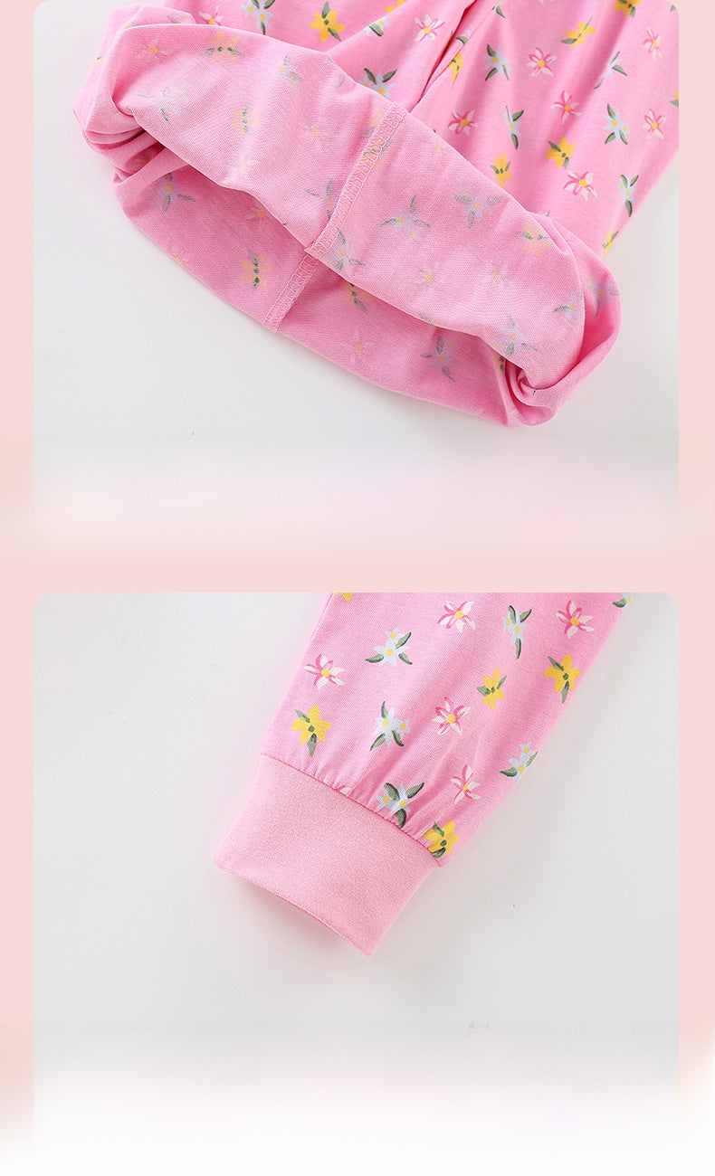 Cute Cartoon Cotton T-shirt Co-ord Set For Girls Featuring Printing, 2 Pieces Kids Clothing Set