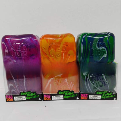 Ice Cube Squishy Toy Made Of Soft TPR Material In Vibrant Orange For Stress Relief