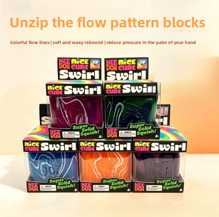 Ice Cube Squishy Toy Made Of Soft TPR Material In Vibrant Orange For Stress Relief