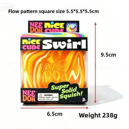 Ice Cube Squishy Toy Made Of Soft TPR Material In Vibrant Orange For Stress Relief