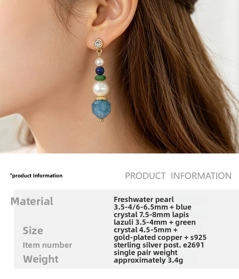 Retro Freshwater Pearl Drop Earrings For Women Featuring Natural White 5-6mm Baroque Pearls