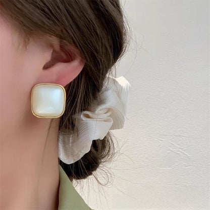 Geometric Stud Earrings For Unisex Featuring 925 Sterling Silver Ear Pins In Retro Style Alloy Design