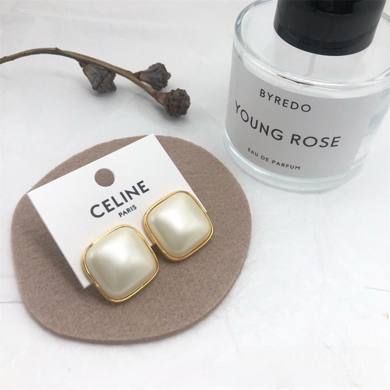 Geometric Stud Earrings For Unisex Featuring 925 Sterling Silver Ear Pins In Retro Style Alloy Design