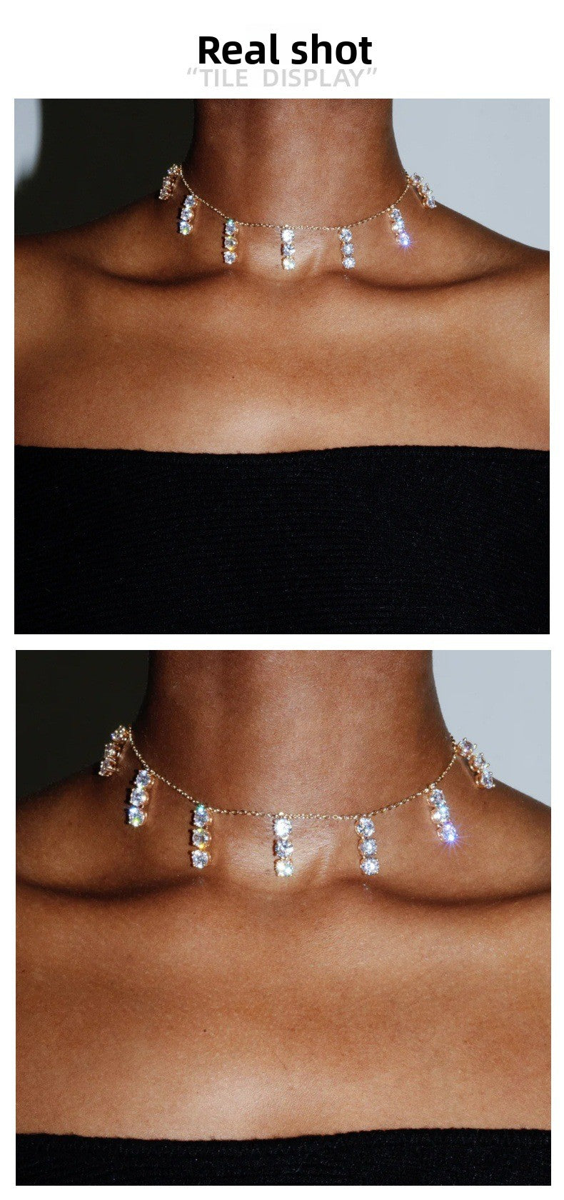 Crystal Silver Pendant Necklace For Women Featuring Electroplated Alloy With Rhinestone Inlay
