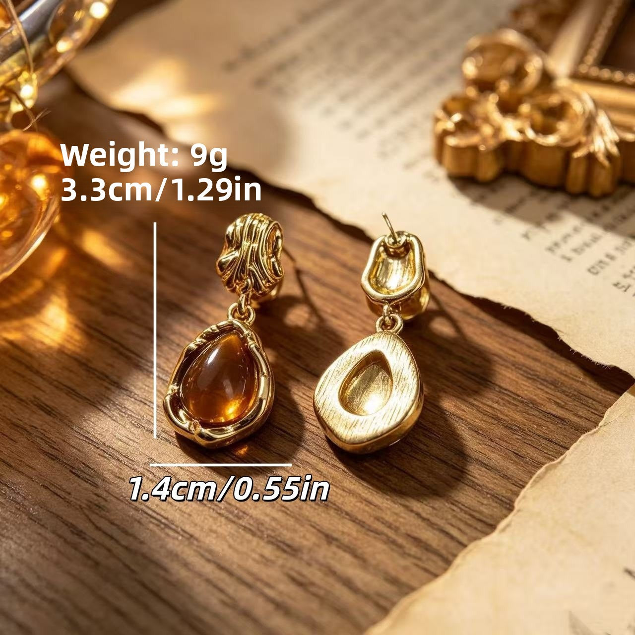 Retro Style Tiger Eye Stud Earrings For Women With 925 Sterling Silver Folds