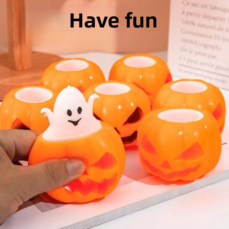 Halloween Pumpkin Squishy Toy Made Of PVC, Funny Style Stress Relief Toy For Halloween
