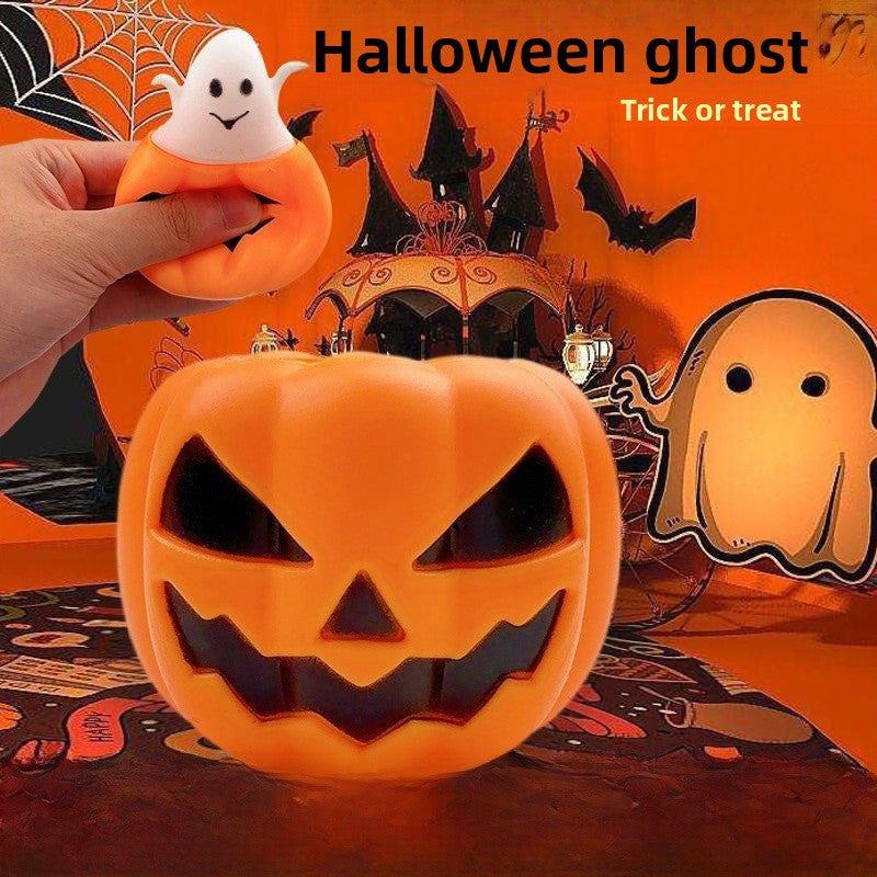 Halloween Pumpkin Squishy Toy Made Of PVC, Funny Style Stress Relief Toy For Halloween