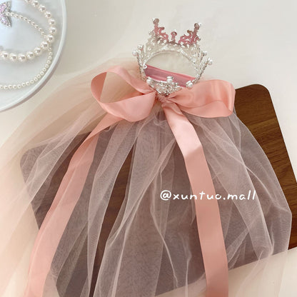 Princess Crown Hair Accessory For Kids Featuring Rhinestones, Perfect For Birthday Celebrations