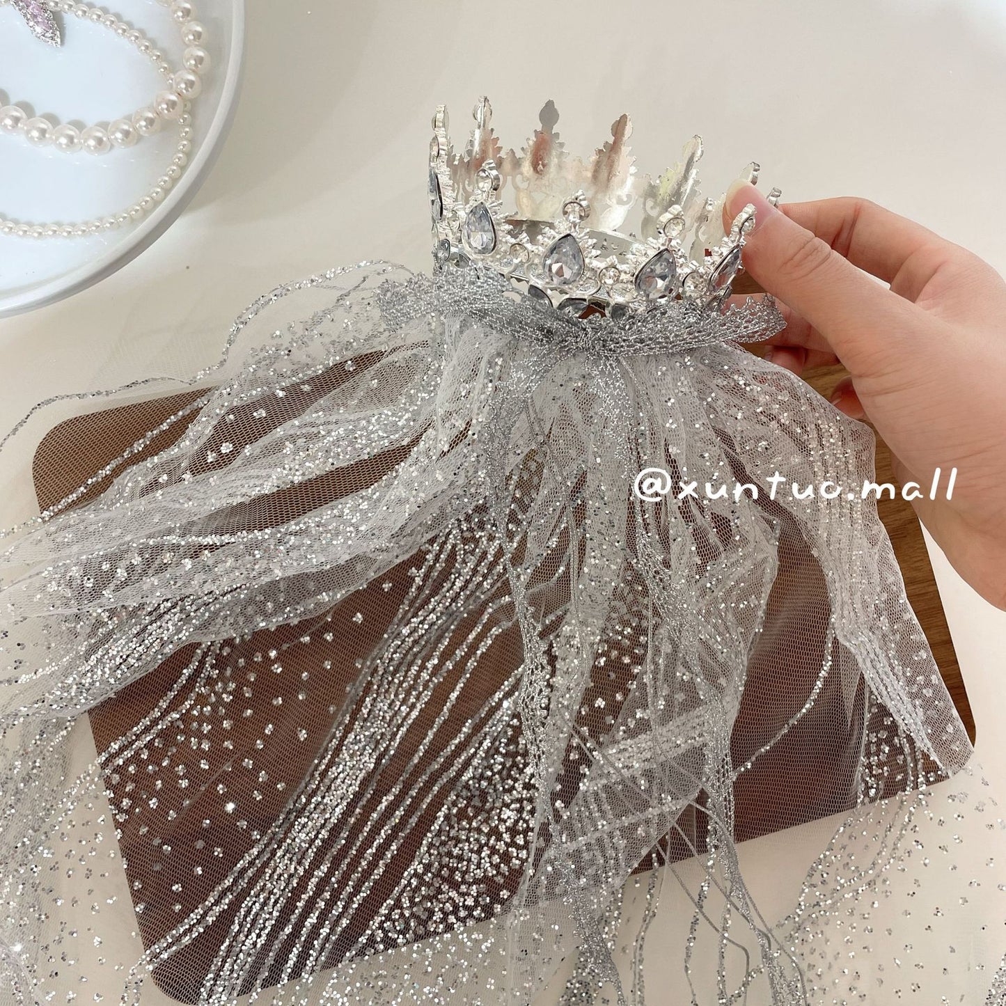 Princess Crown Hair Accessory For Kids Featuring Rhinestones, Perfect For Birthday Celebrations