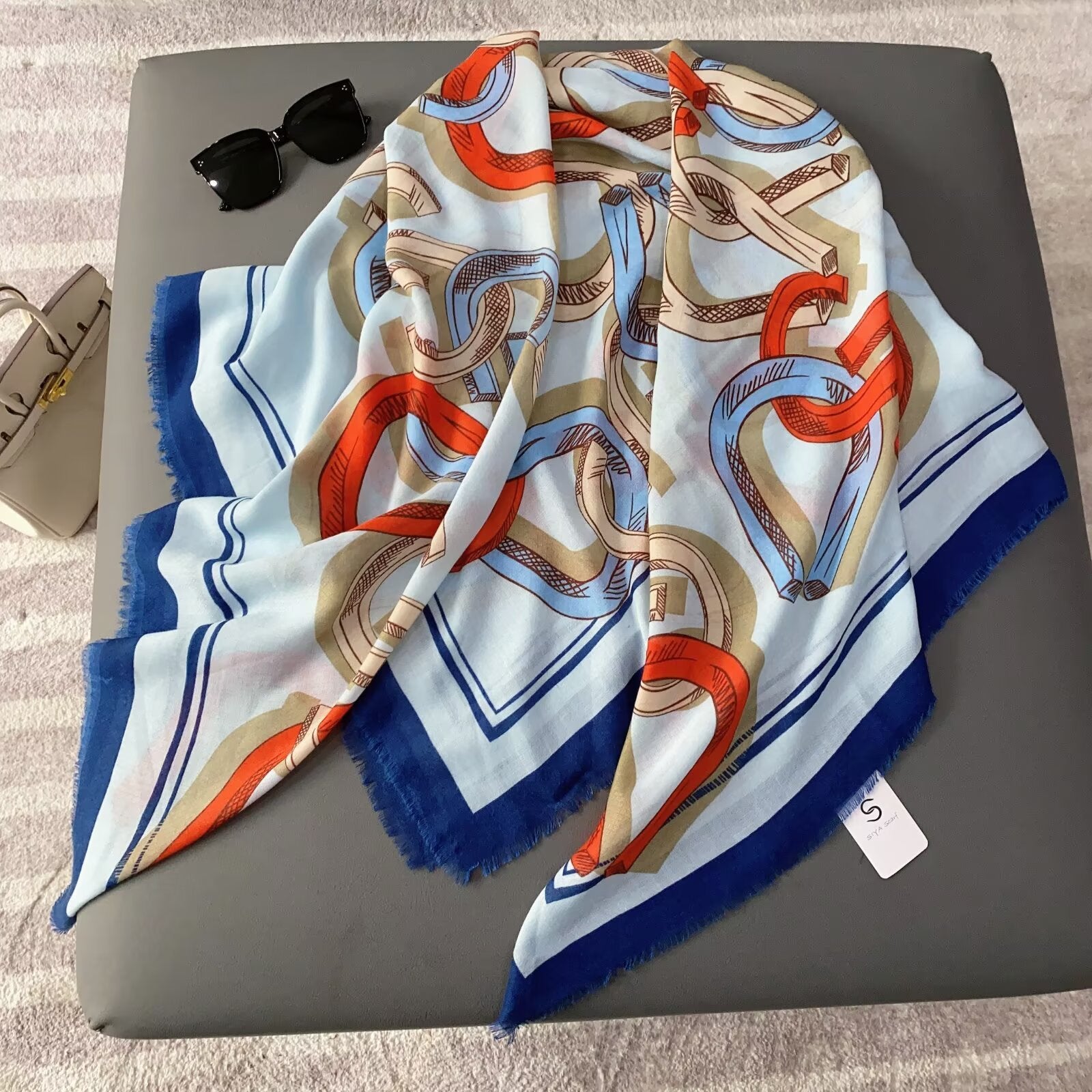 Color Block Polyester Scarf In Multicolor For All Seasons