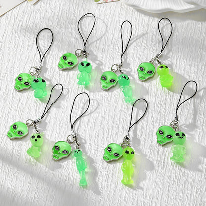 Handmade Alien Mobile Phone Chain Featuring Durable Plastic Material, Perfect For Hanging Accessories