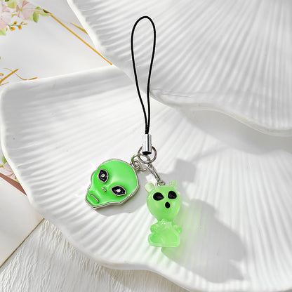 Handmade Alien Mobile Phone Chain Featuring Durable Plastic Material, Perfect For Hanging Accessories