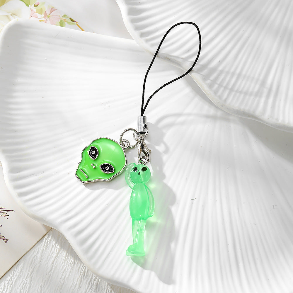Handmade Alien Mobile Phone Chain Featuring Durable Plastic Material, Perfect For Hanging Accessories