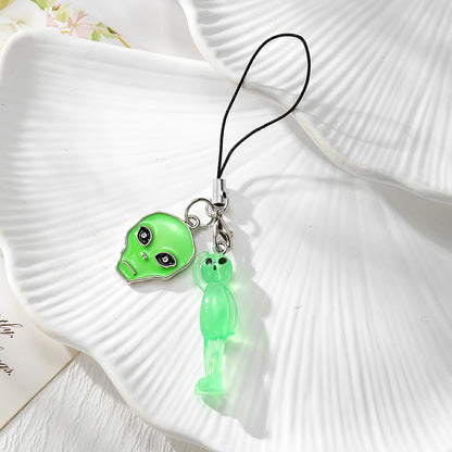 Handmade Alien Mobile Phone Chain Featuring Durable Plastic Material, Perfect For Hanging Accessories