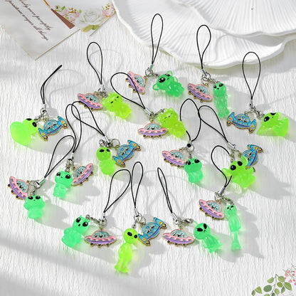 Handmade UFO Key Chain In Resin Featuring A Cute Style, Perfect For Hanging Decorations