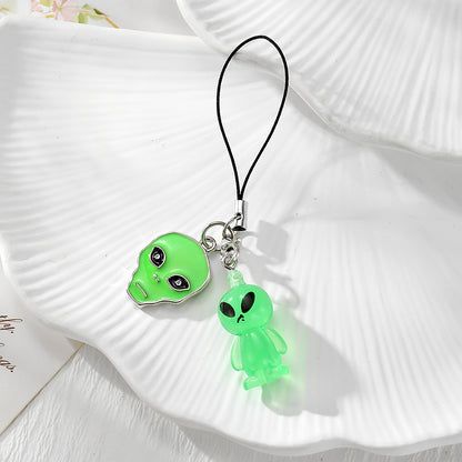Handmade Alien Mobile Phone Chain Featuring Durable Plastic Material, Perfect For Hanging Accessories