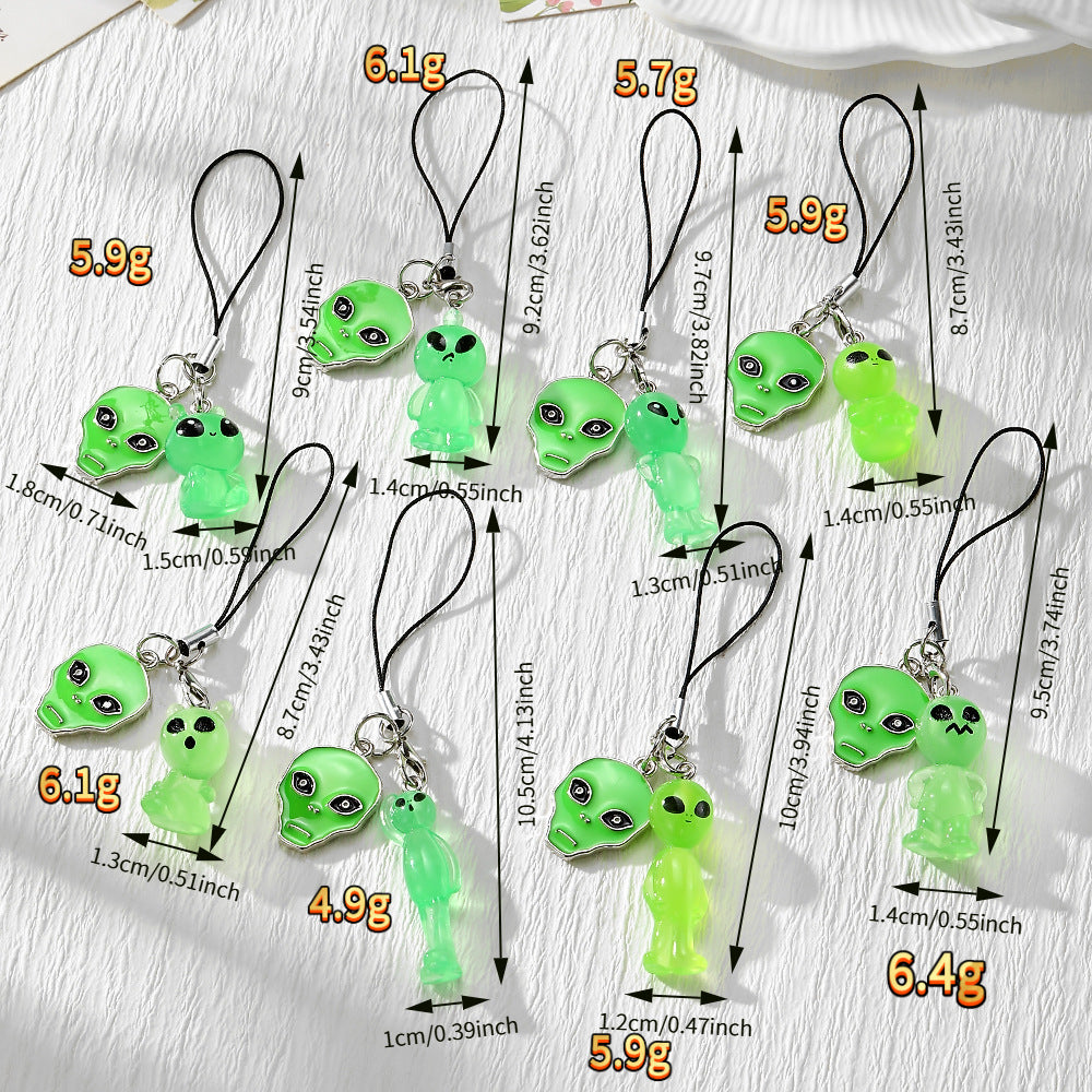 Handmade Alien Mobile Phone Chain Featuring Durable Plastic Material, Perfect For Hanging Accessories