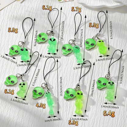 Handmade Alien Mobile Phone Chain Featuring Durable Plastic Material, Perfect For Hanging Accessories