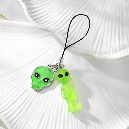 Handmade Alien Mobile Phone Chain Featuring Durable Plastic Material, Perfect For Hanging Accessories