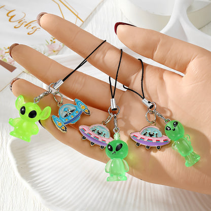 Handmade UFO Key Chain In Resin Featuring A Cute Style, Perfect For Hanging Decorations