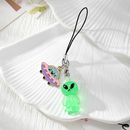 Handmade UFO Key Chain In Resin Featuring A Cute Style, Perfect For Hanging Decorations