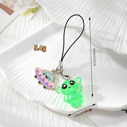 Handmade UFO Key Chain In Resin Featuring A Cute Style, Perfect For Hanging Decorations