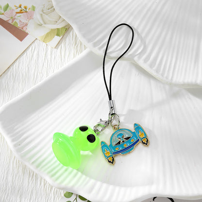 Handmade UFO Key Chain In Resin Featuring A Cute Style, Perfect For Hanging Decorations