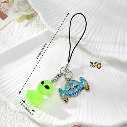 Handmade UFO Key Chain In Resin Featuring A Cute Style, Perfect For Hanging Decorations