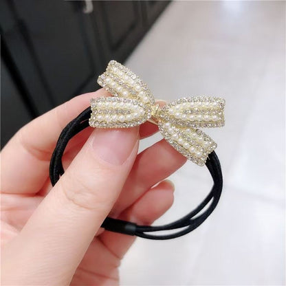 Simple Style Solid Color Scrunchie Hair Accessory In Dyed Black Featuring Durable Alloy Material