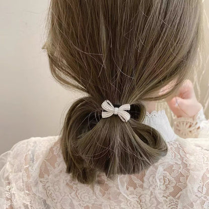 Simple Style Solid Color Scrunchie Hair Accessory In Dyed Black Featuring Durable Alloy Material