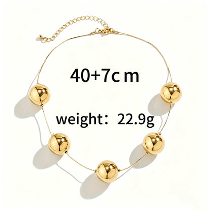 Exaggerated Geometric Gold Necklace For Women In Mixed Materials, Perfect For Casual Wear