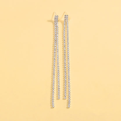 Geometric Rhinestones Necklace For Women With Electroplated Finish And Box Chain Jewelry Set