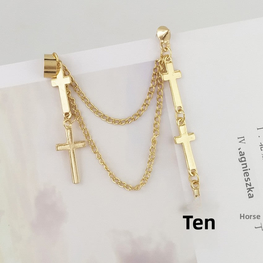Punk Dyed Black Tassel Earrings For Women Featuring Electroplated Alloy Craft