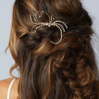 Butterfly Bridal Hair Comb For Women With Rhinestones, 3 Pieces Set Hair Accessories
