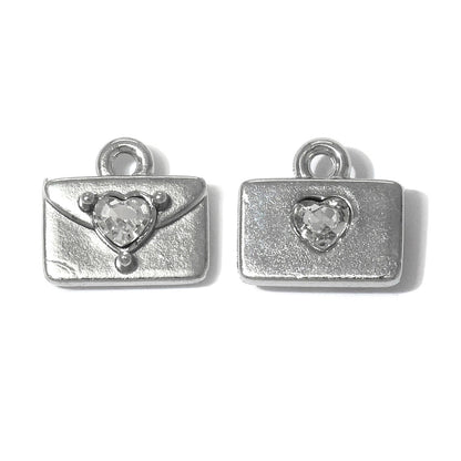 Snowflake Pendant In 304 Stainless Steel With Rhinestone Inlay, Electroplated Finish, Retro Style Jewelry Accessory