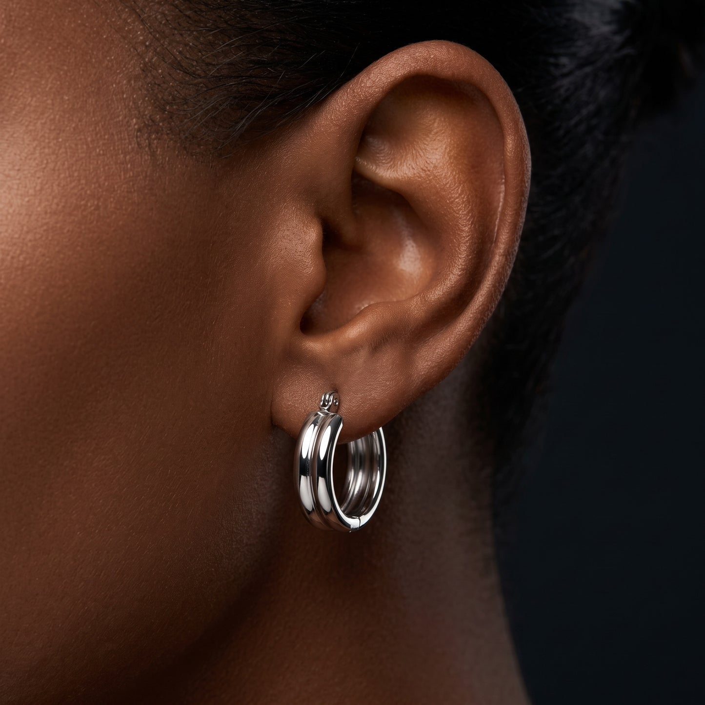 Basic Geometric Earrings For Women, CNC Crafted Titanium Steel With KC Golden Electroplated Finish
