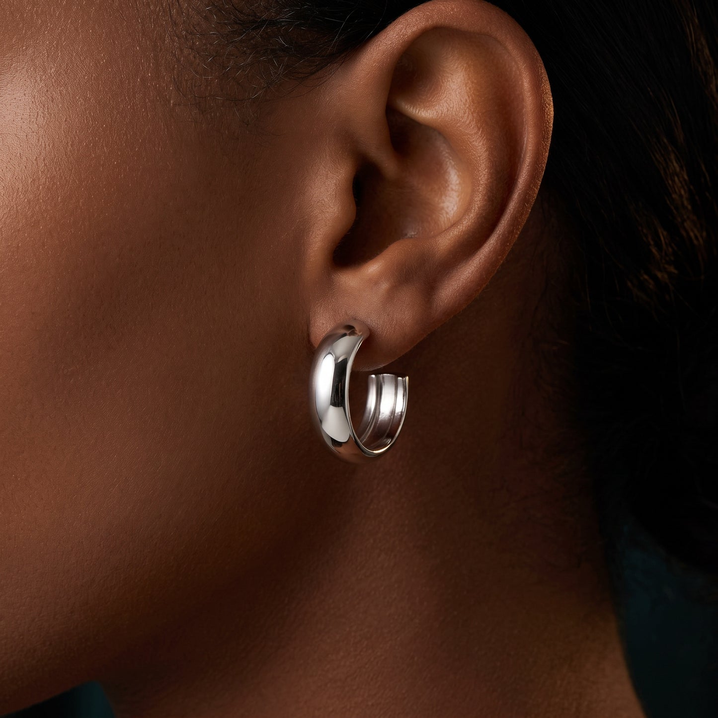 Basic Geometric Earrings For Women, CNC Crafted Titanium Steel With KC Golden Electroplated Finish
