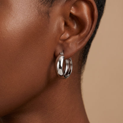 Basic Geometric Earrings For Women, CNC Crafted Titanium Steel With KC Golden Electroplated Finish